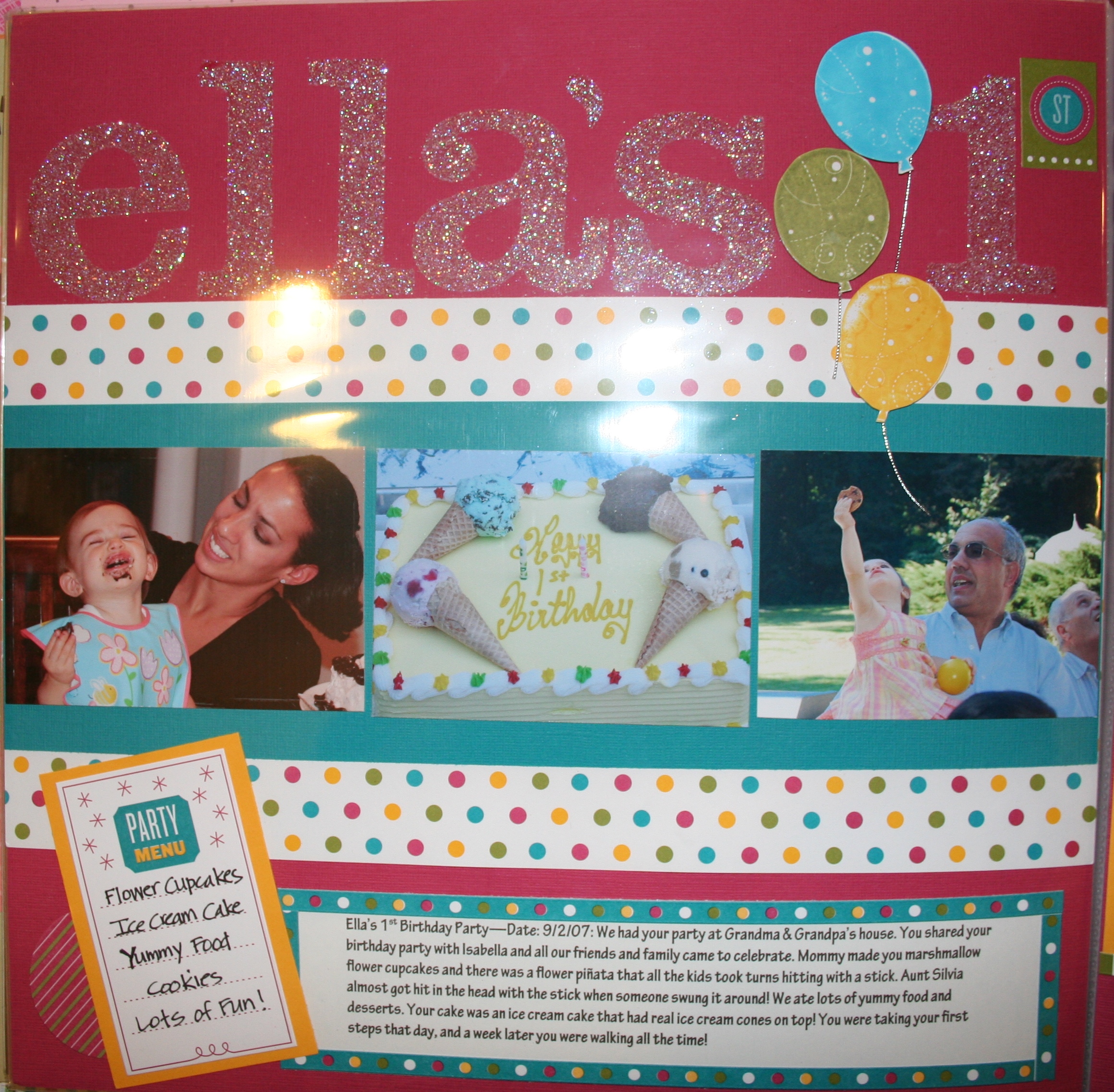 1st Birthday Scrapbook Page Creative Cucina