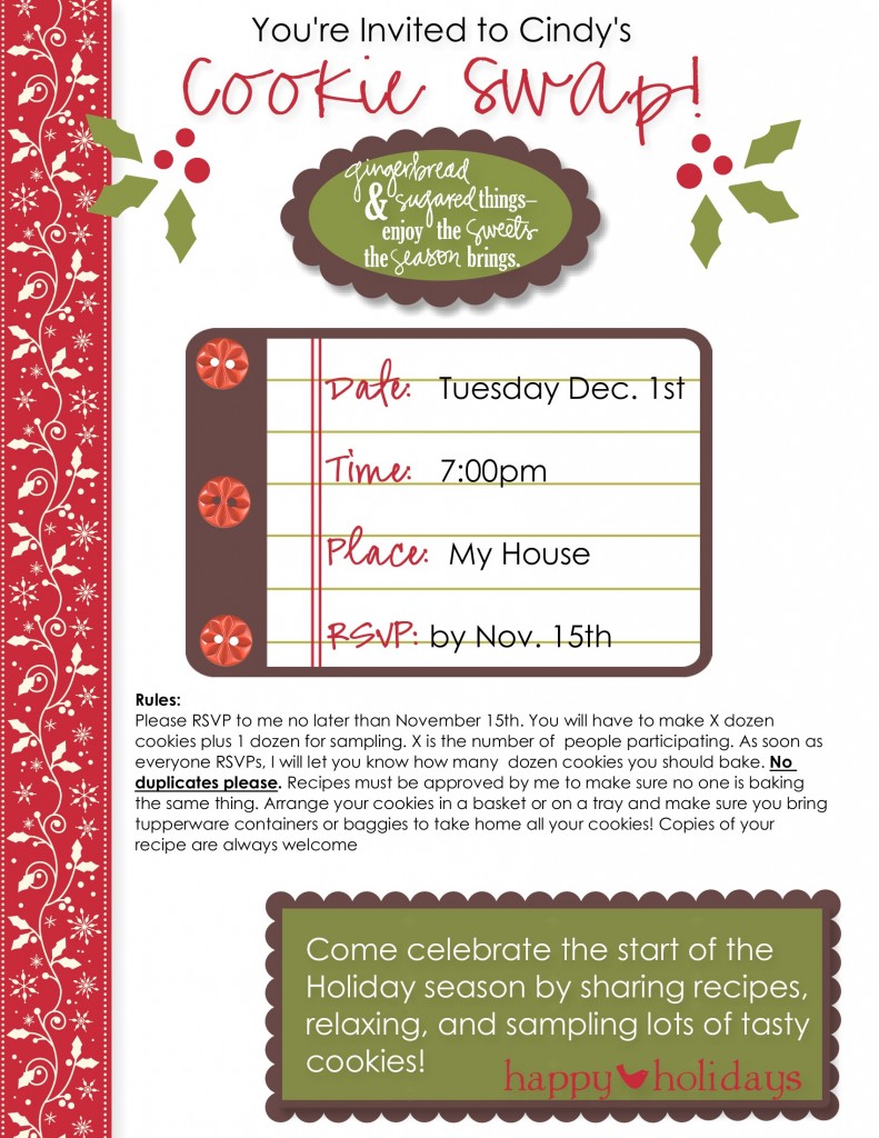 Cookie Swap Holiday Flyer Using My Digital Studio Creative Cucina