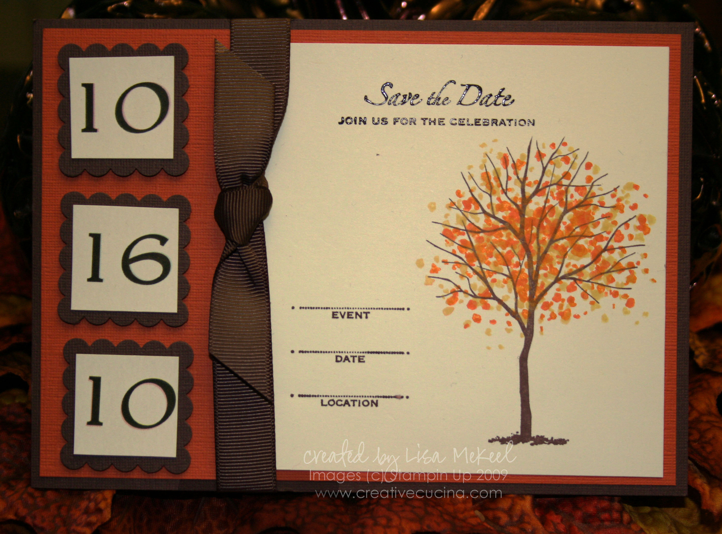 Fall Autumn Wedding Save The Date Card Or Invitation Creative Cucina