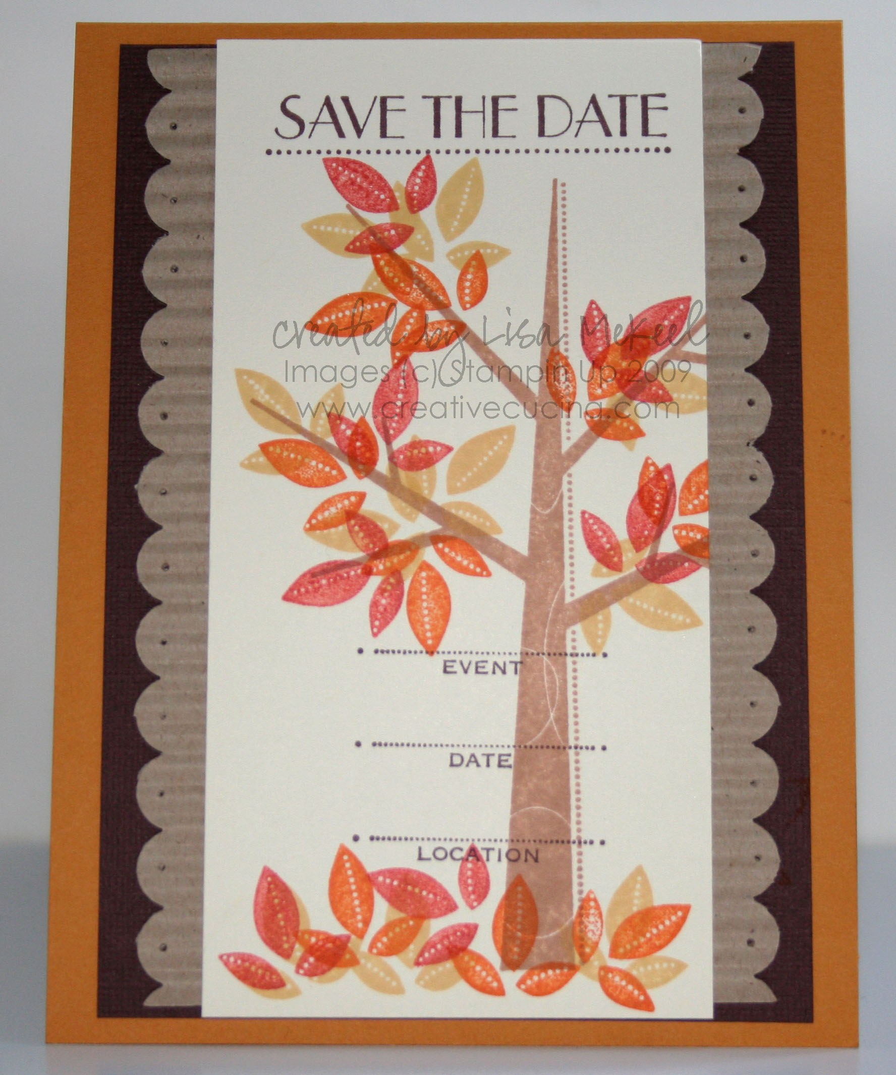 Fall Autumn Wedding Save The Date Card Or Bookmark Creative Cucina