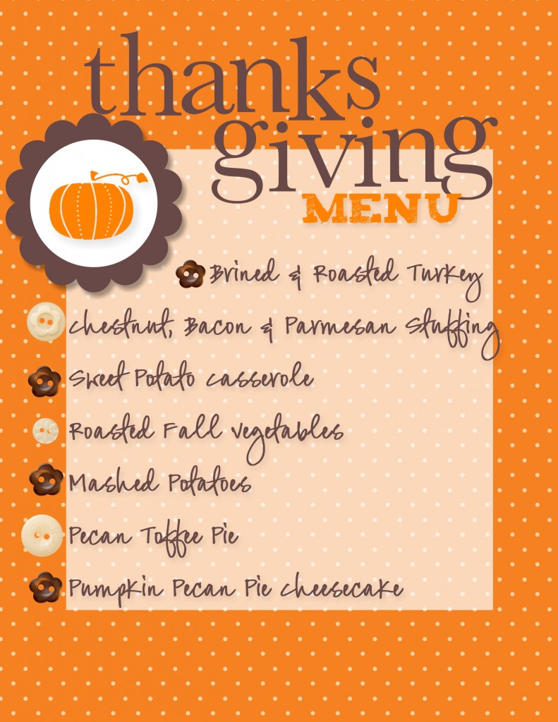 Our Thanksgiving Menu made with My Digital Studio | Creative Cucina