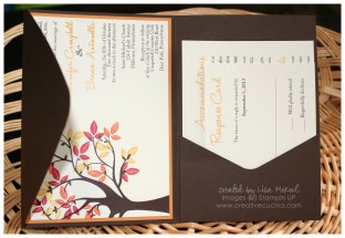 Fall Autumn Wedding Pocketfold Invitation {Updated}